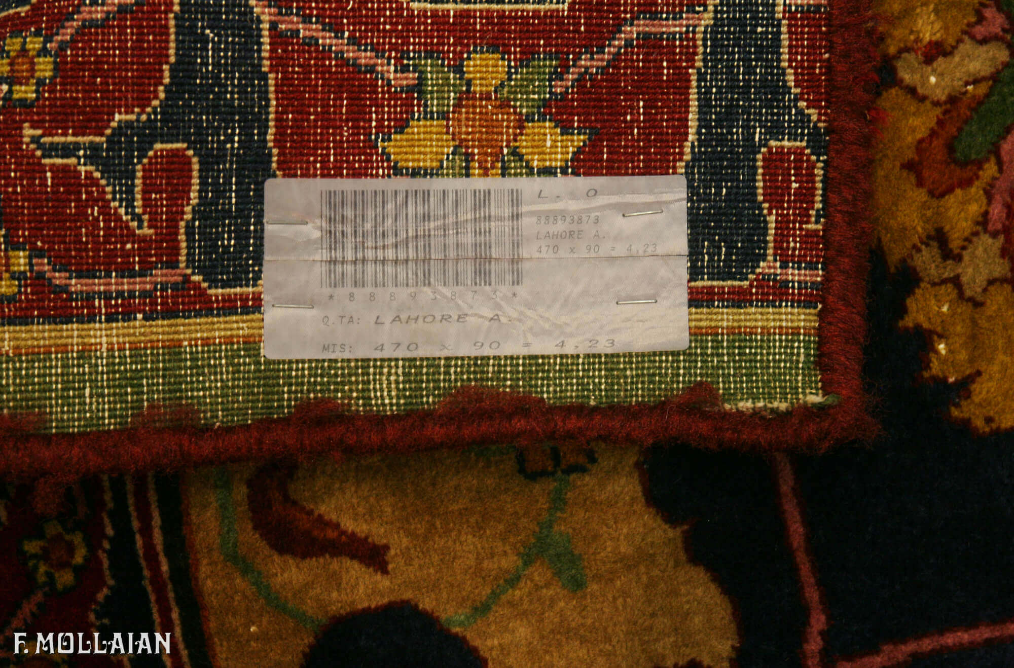 کناره دستباف آنتیک هندی لاهور کد:۸۸۸۹۳۸۷۳